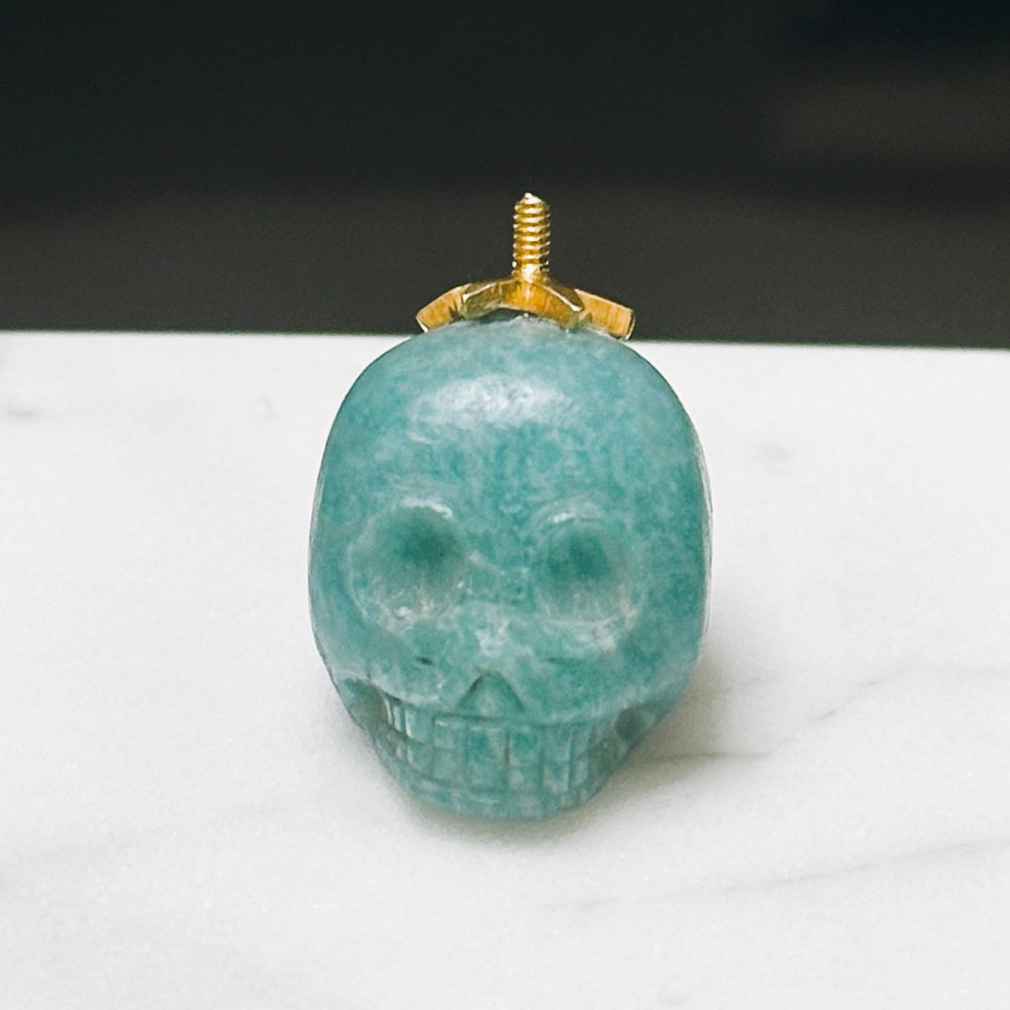 MERKABAH amazonite skull pendant