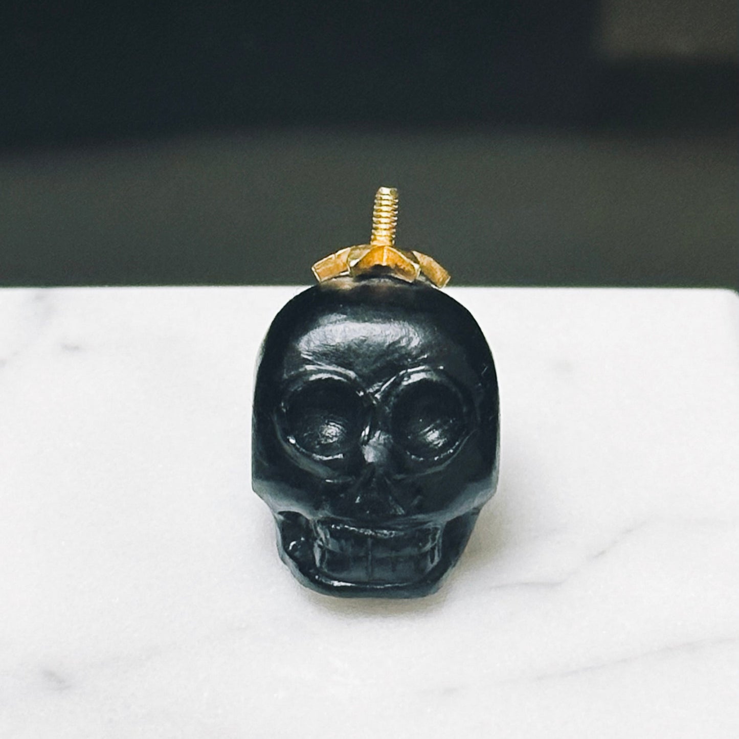 MERKABAH black obsidian skull pendant