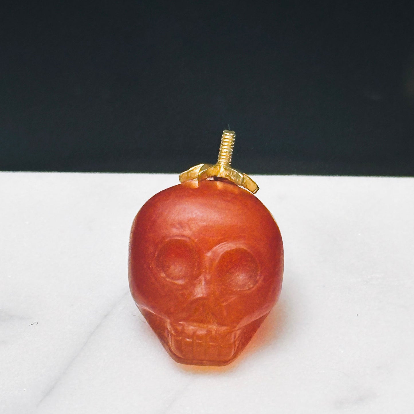 MERKABAH carnelian skull pendant