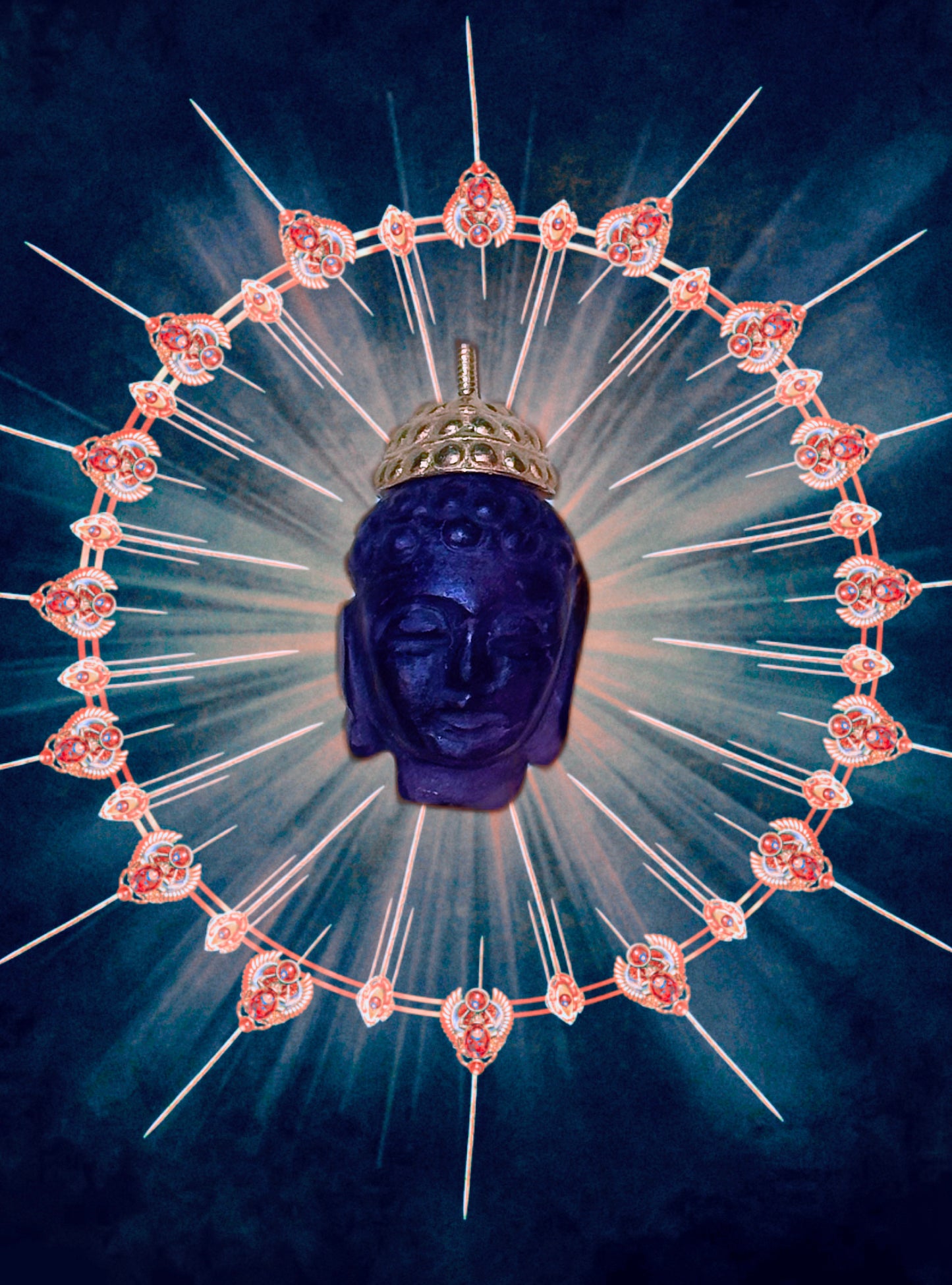 MERKABAH Amethyst Buddha pendant