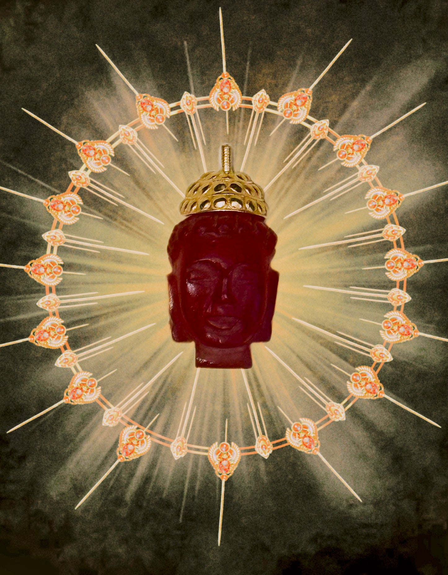MERKABAH Carnelian Buddha pendant