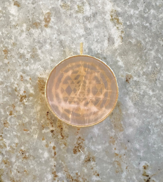 MERKABAH Shri Yantra Rose Quartz pendant