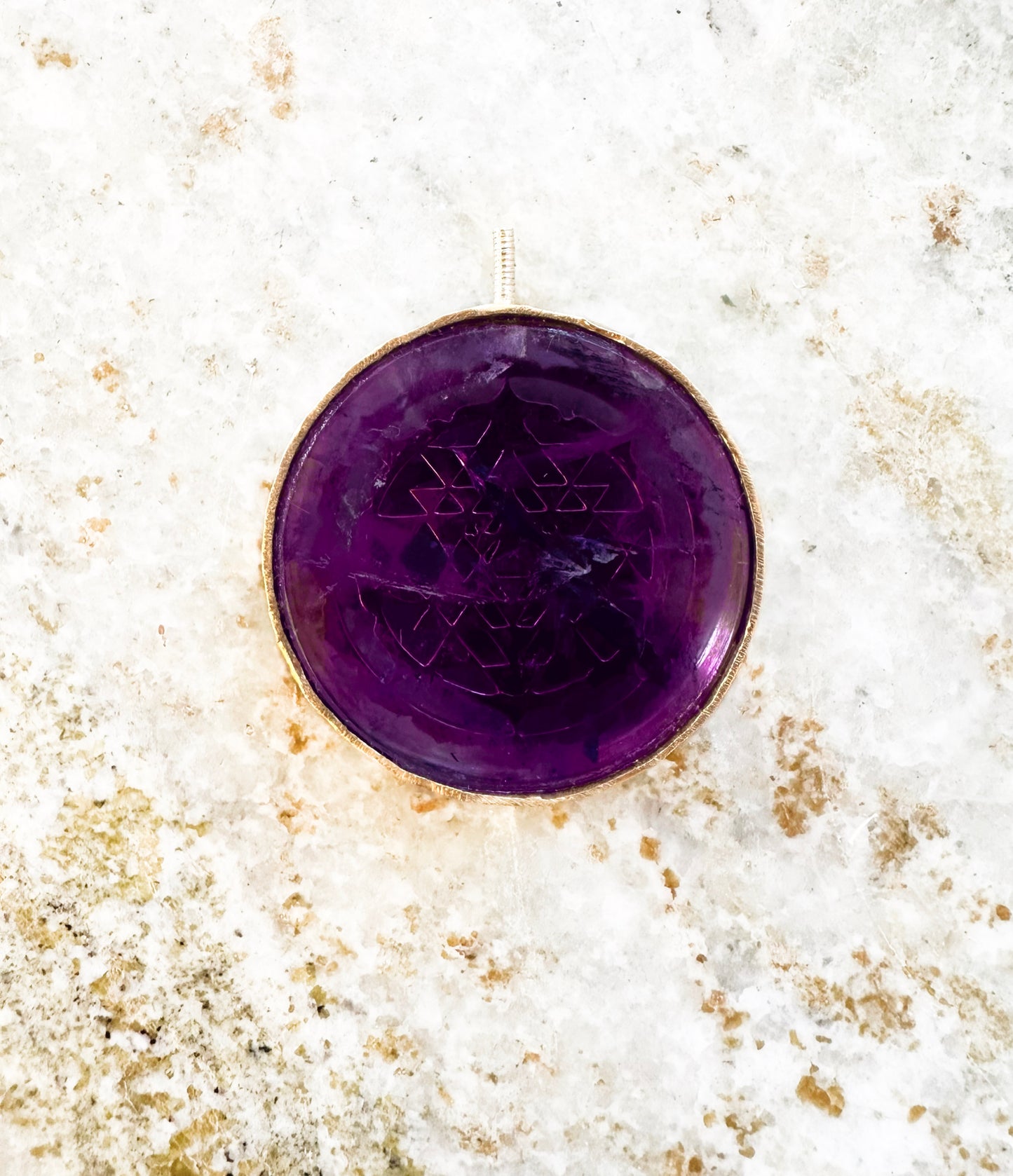MERKABAH Shri Yantra Amethyst pendant