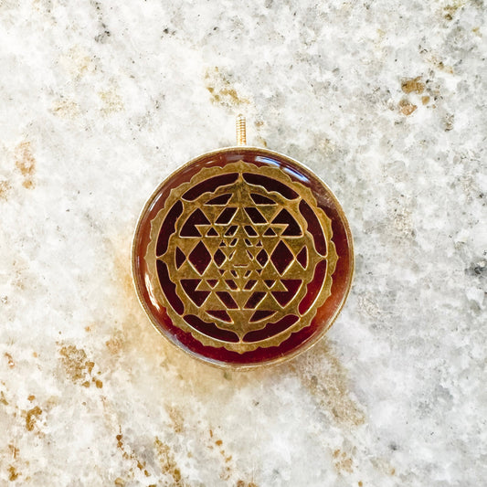 MERKABAH Shri Yantra Carnelian pendant