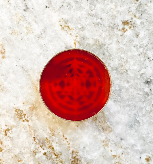 MERKABAH Shri Yantra Carnelian pendant