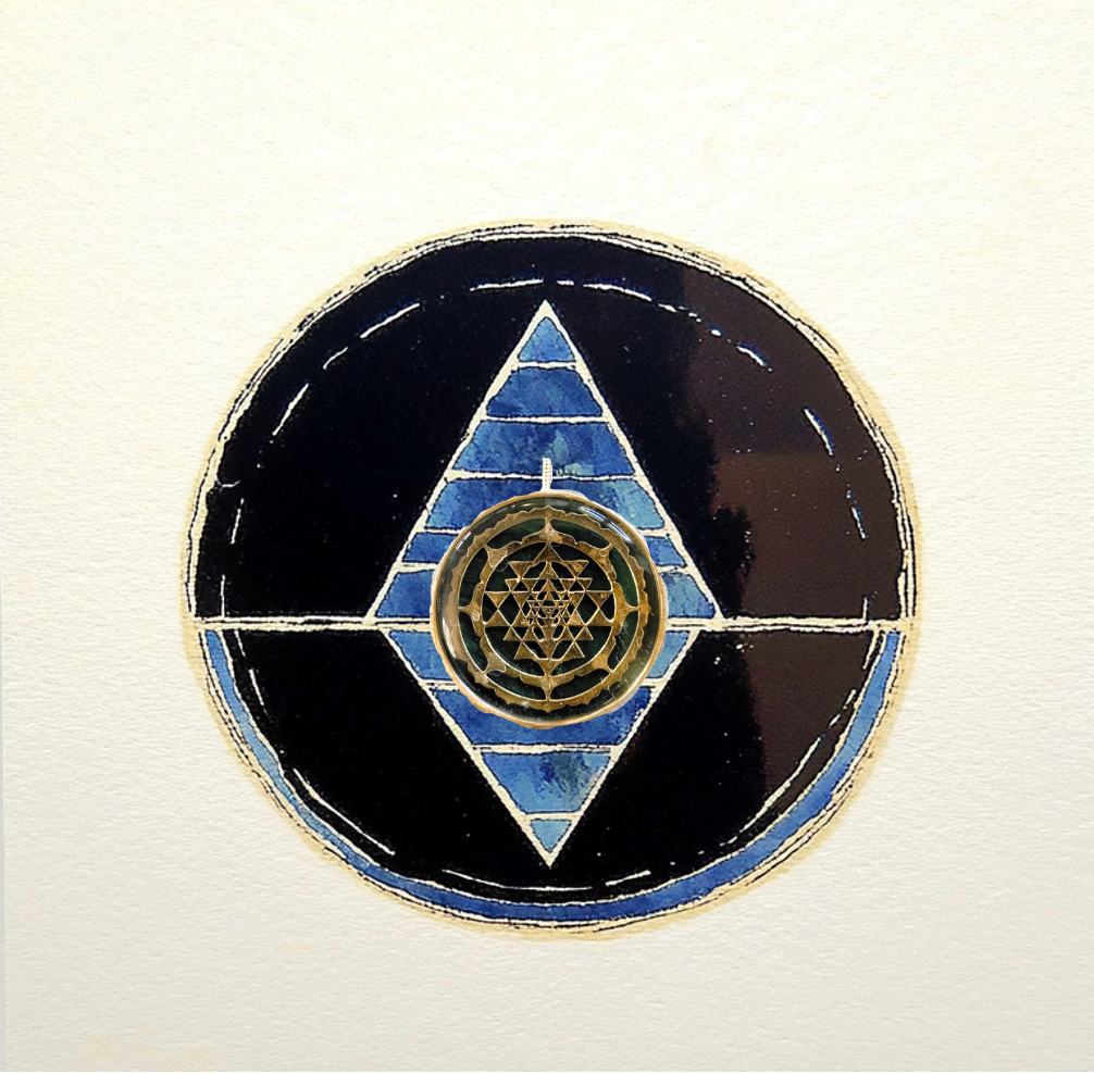 MERKABAH Shri Yantra Malachite pendant