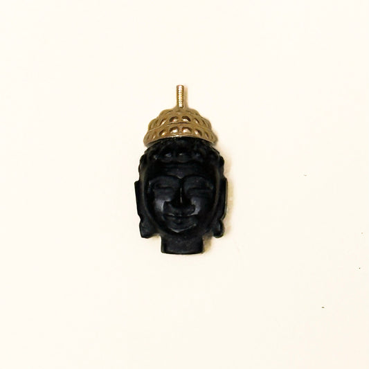 MERKABAH Black Obsidian Buddha pendant