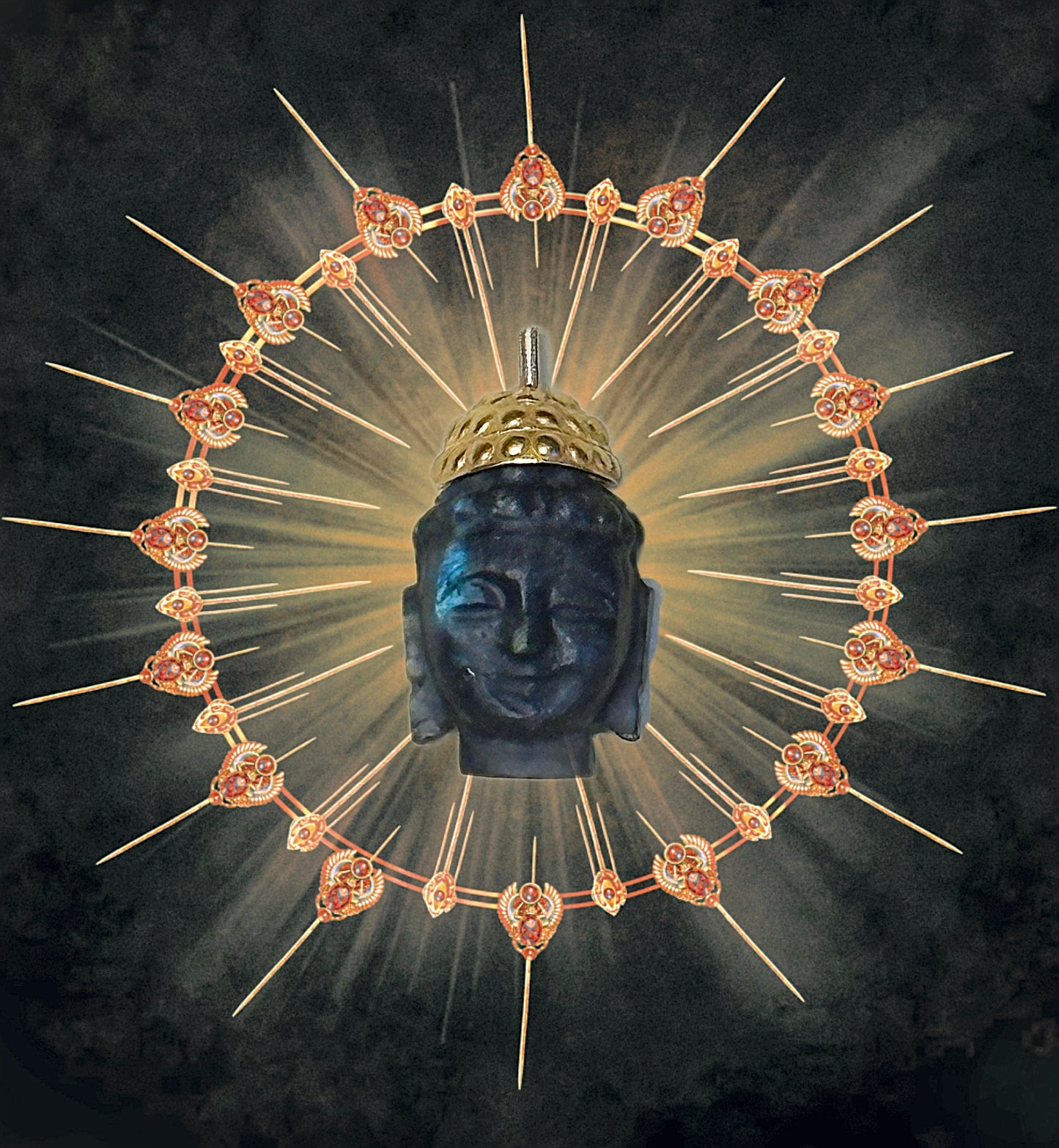 MERKABAH Labradorite Buddha pendant