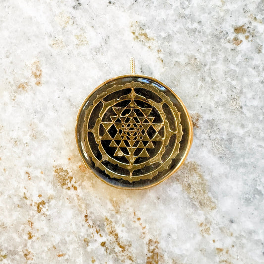 MERKABAH Shri Yantra Tiger Eye pendant